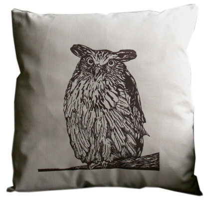 brown Eagle Owl cushion
